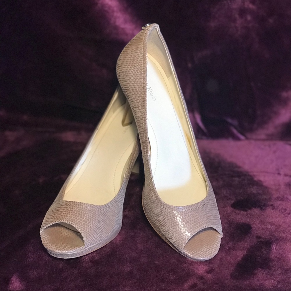 Calvin Klein peep toe pumps